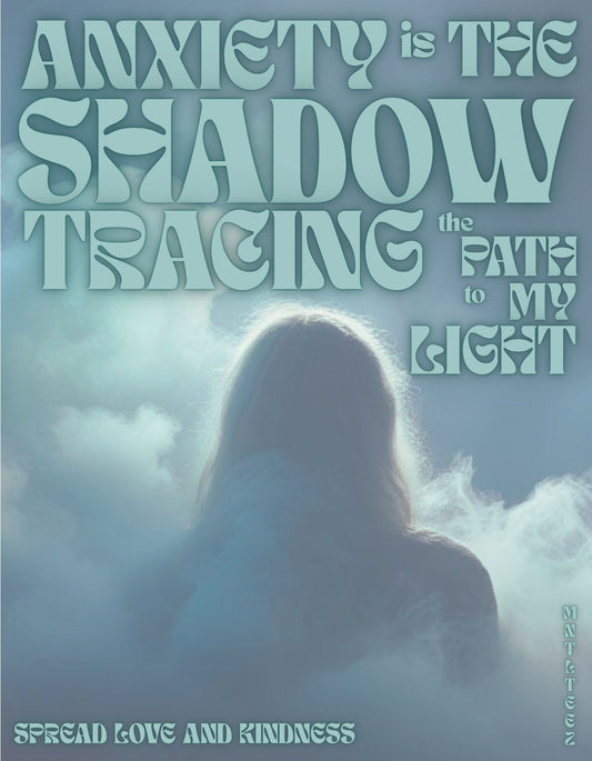 Anxiety is the shadow | Into the light EDT | Unisex dropped shoulder t-paita