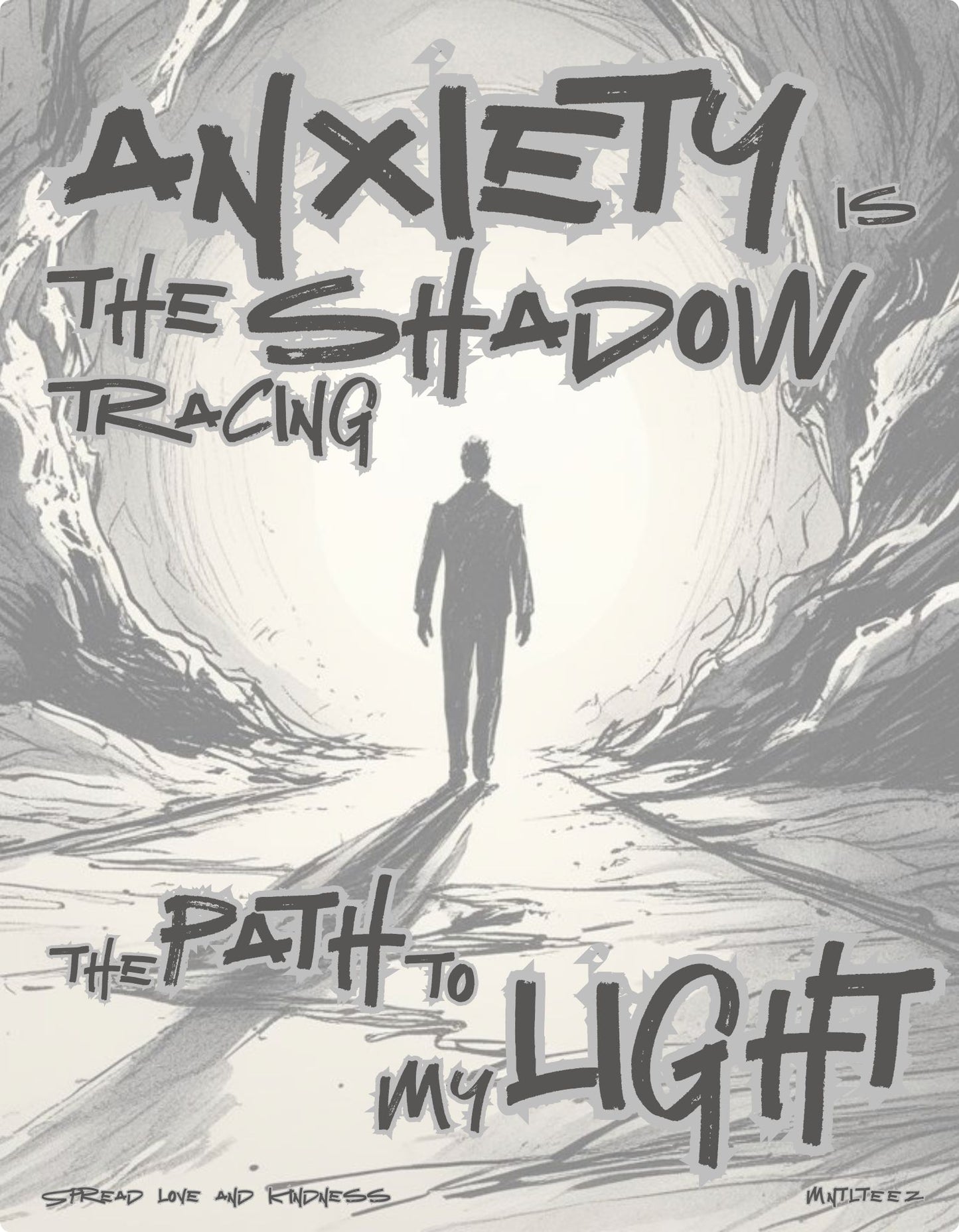 Anxiety is the shadow | The path EDT | Unisex dropped shoulder t-paita