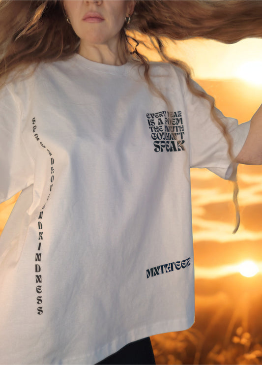 Every tear is a poem | unisex dropped shoulder t-paita