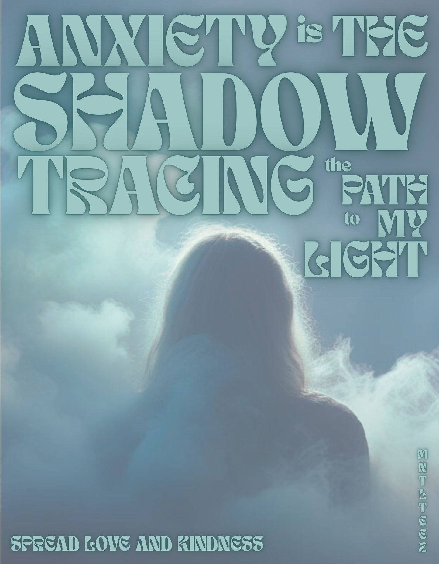 Anxiety is the shadow | Into the light EDT | Unisex dropped shoulder t-paita