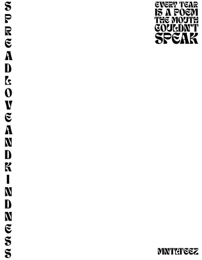 Every tear is a poem | unisex dropped shoulder t-paita