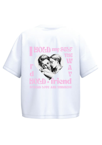 I hold myself |  Women’s short oversize dropped shoulder t-paita