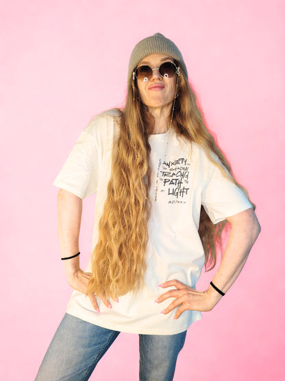 Anxiety is the shadow | The path EDT | Unisex dropped shoulder t-paita