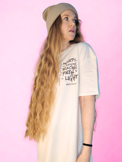 Anxiety is the shadow | The path EDT | Unisex dropped shoulder t-paita