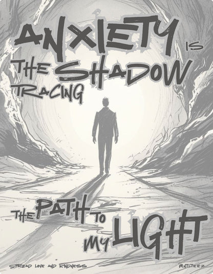 Anxiety is the shadow | The path EDT | Unisex dropped shoulder t-paita