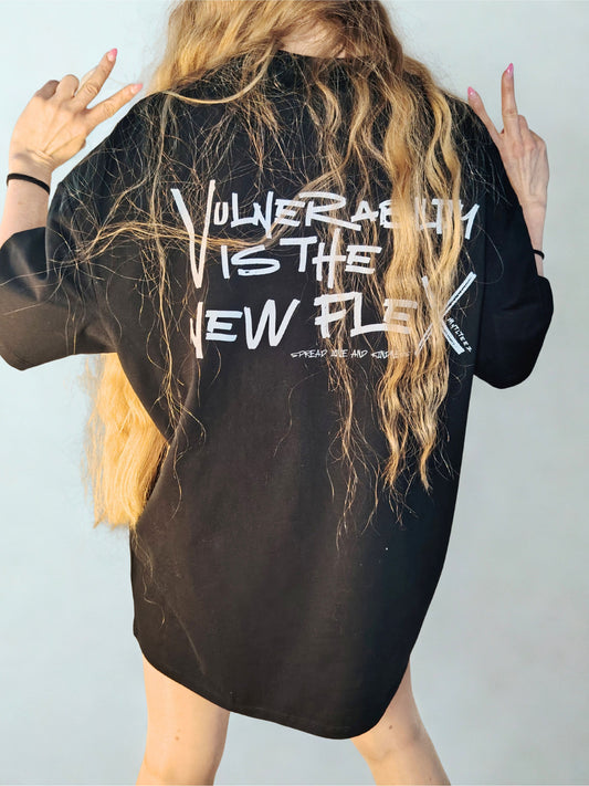 Vulnerability is the new flex | Unisex dropped shoulder t-paita