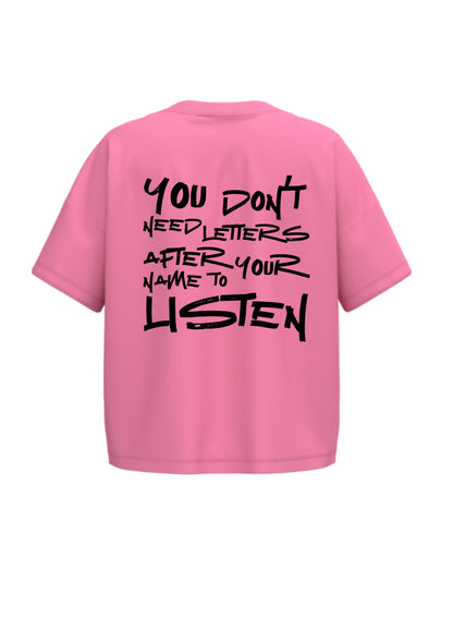 You don’t need letters | women’s short oversize dropped shoulder t-paita