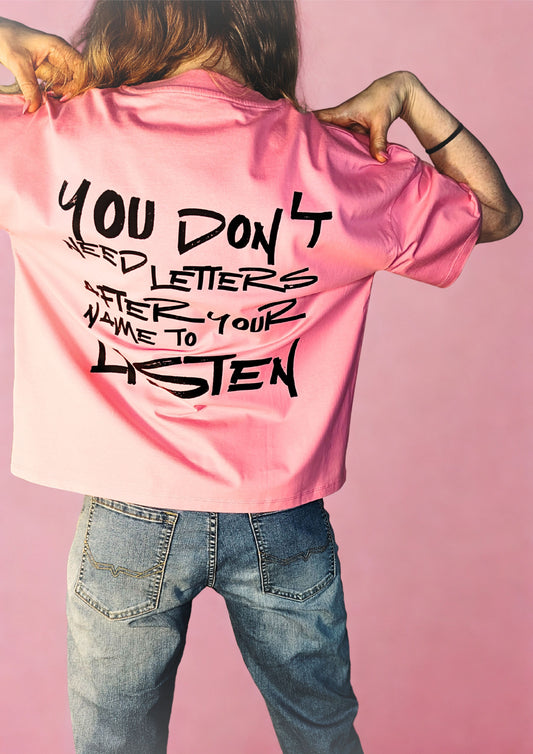 You don’t need letters | women’s short oversize dropped shoulder t-paita